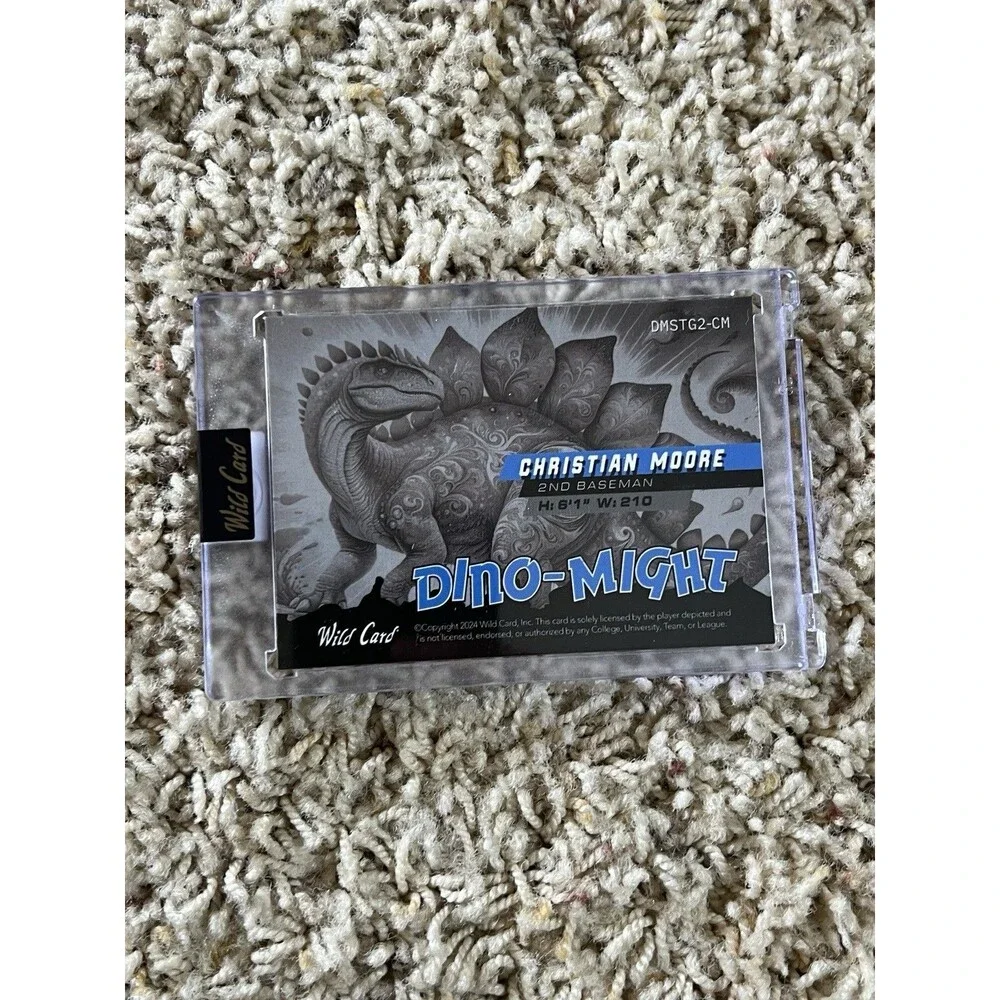 2024 Wild Card Dino-Might Baseball Christian Moore 8/15 Stegosaurus